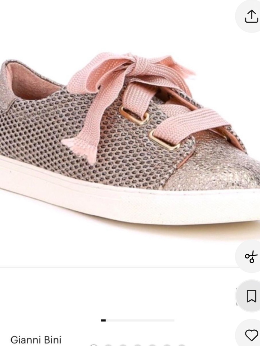 Gianni Bini Metallic Rose Gold Lace-Up Sneakers